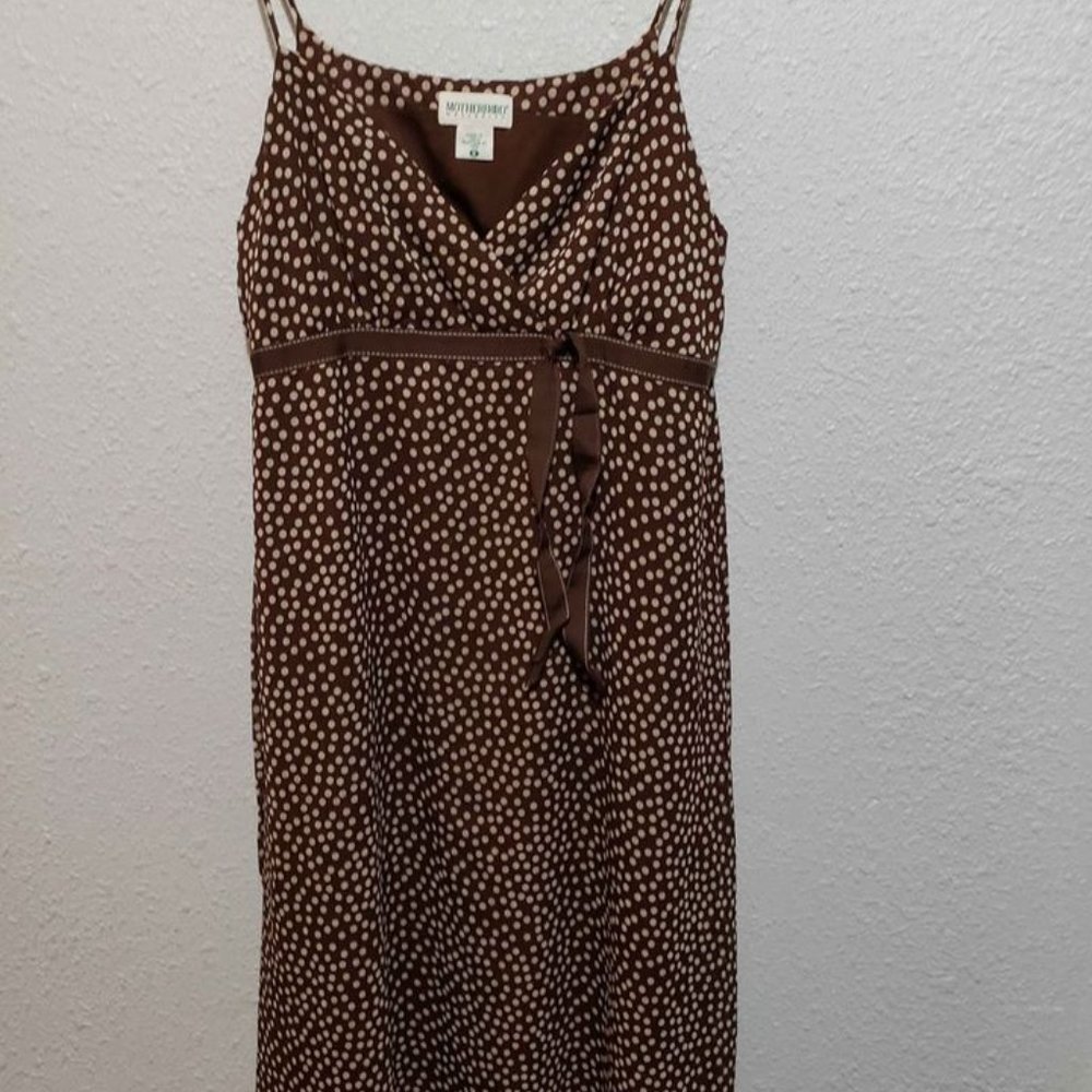 Motherhood Maternity Sundress Brown/white dots - S